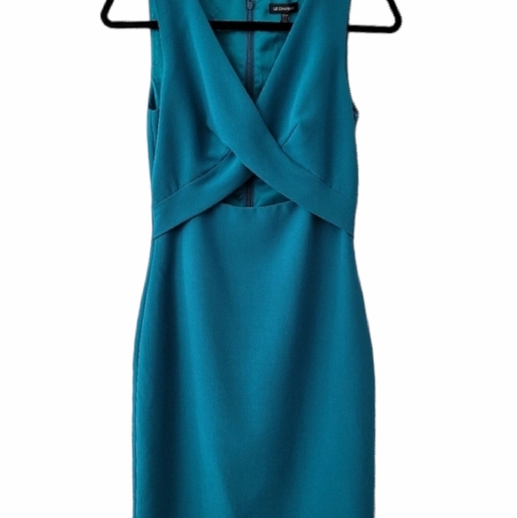 Teal Dress with Twist Peekaboo Front - Picture 1 of 12